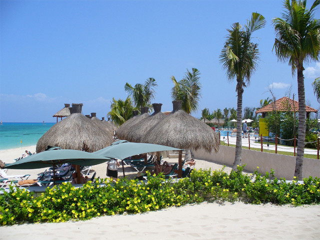 Relaxing on the beach.